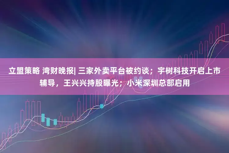 立盟策略 湾财晚报| 三家外卖平台被约谈；宇树科技开启上市辅导，王兴兴持股曝光；小米深圳总部启用